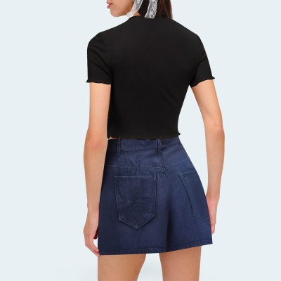 New fashionable blue women's denim shorts