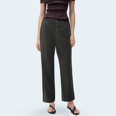 Casual pleated loose fit women's denim pants