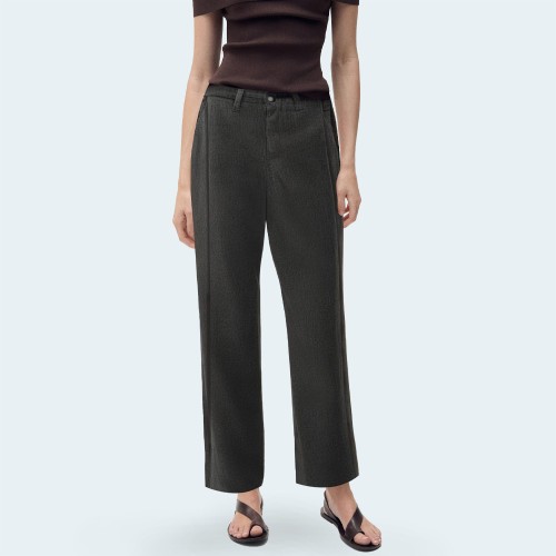 Casual pleated loose fit women's denim pants