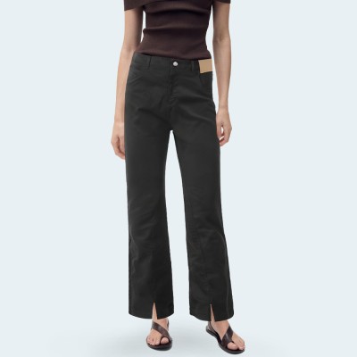 Casual high waist women's flared denim trousers