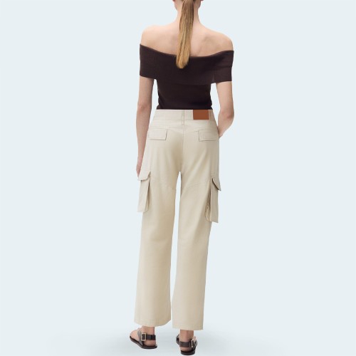 Women's wide-leg multi-pocket cargo trousers