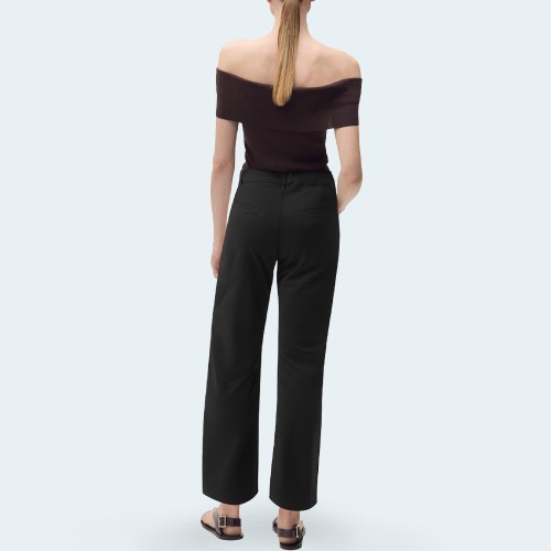 Casual high waist women's flared denim trousers