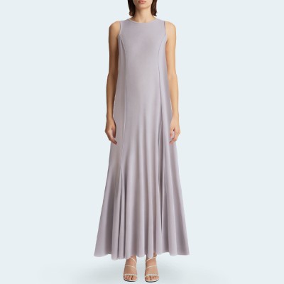 Tulle sexy sleeveless high slit women's long dress