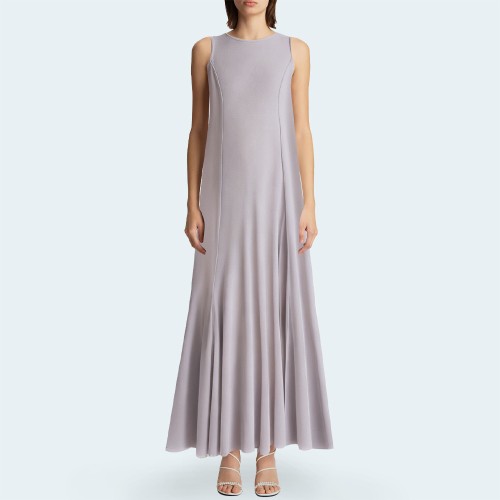 Tulle sexy sleeveless high slit women's long dress