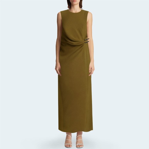 Fashionable twill sleeveless women's long dress