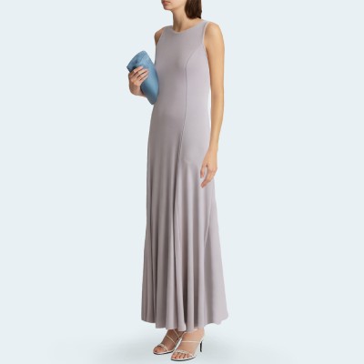 Tulle sexy sleeveless high slit women's long dress