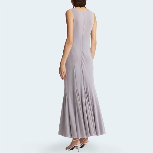 Tulle sexy sleeveless high slit women's long dress