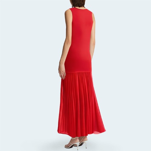 Simple slim fit sleeveless knitted women's long dress