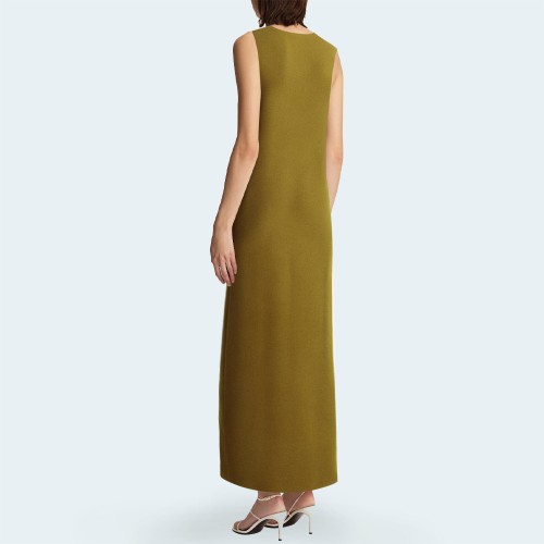 Fashionable twill sleeveless women's long dress