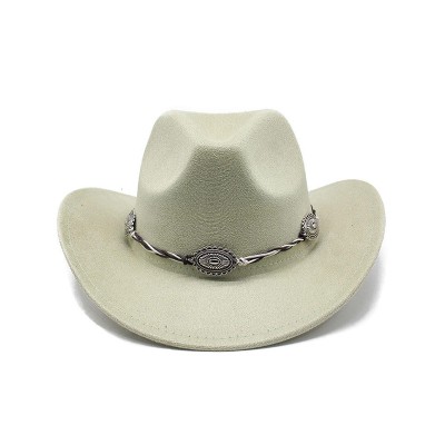 Women's wide rolled brim suede cowboy hat