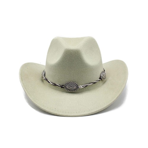 Women's wide rolled brim suede cowboy hat