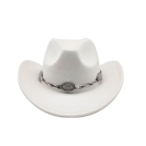 Women's wide rolled brim suede cowboy hat