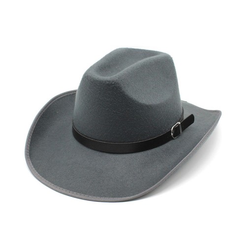 Buckle decorated wide brim women's denim hat