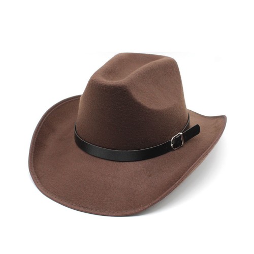 Buckle decorated wide brim women's denim hat