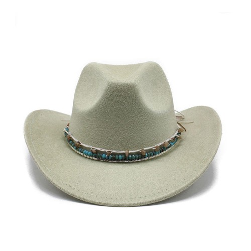 New style wide brim women's suede cowboy hat