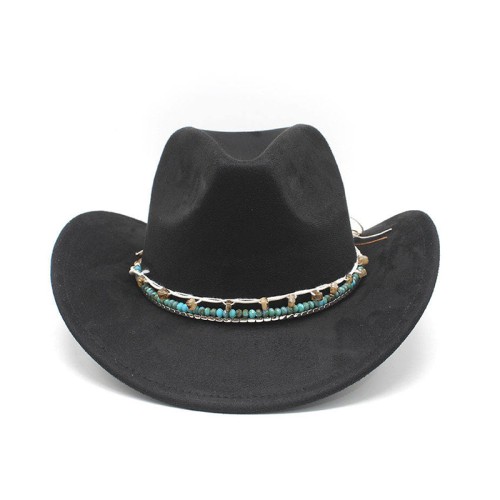 New style wide brim women's suede cowboy hat