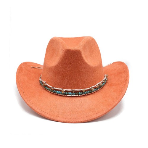 New style wide brim women's suede cowboy hat