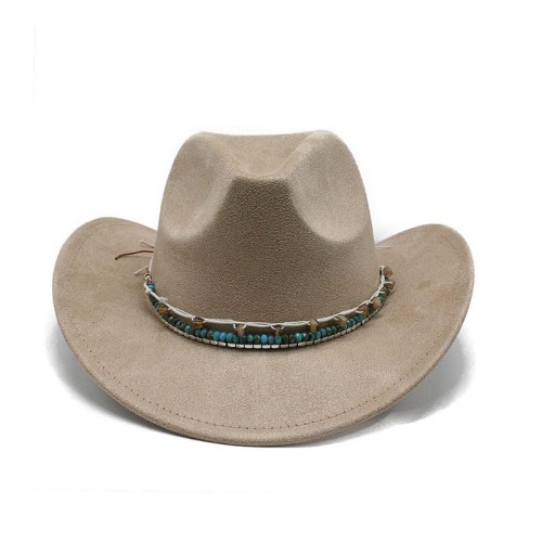 New style wide brim women's suede cowboy hat