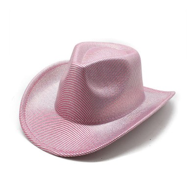 Fashionable glitter stripe women's cowboy hat
