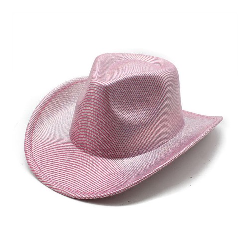 Fashionable glitter stripe women's cowboy hat