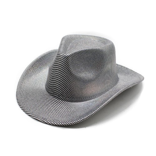 Fashionable glitter stripe women's cowboy hat