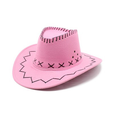 Windproof wide brim women's suede cowboy hat
