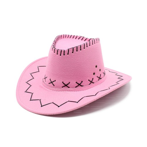 Windproof wide brim women's suede cowboy hat
