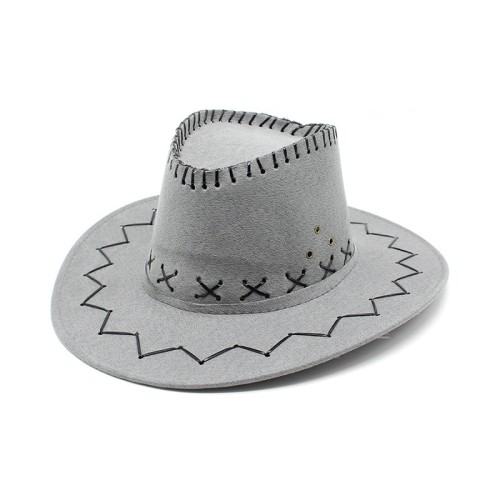 Windproof wide brim women's suede cowboy hat