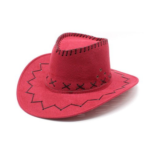 Windproof wide brim women's suede cowboy hat
