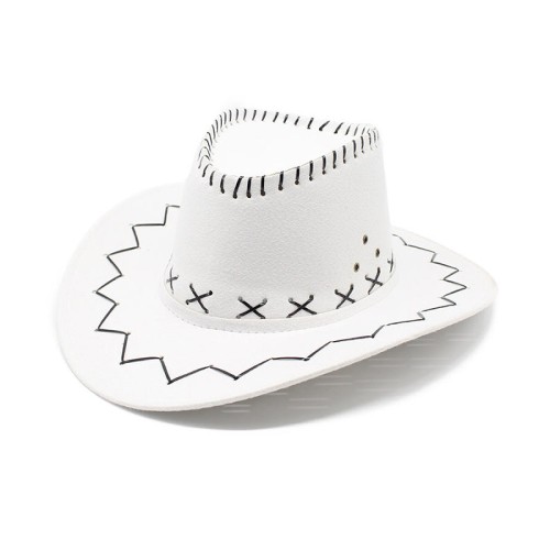 Windproof wide brim women's suede cowboy hat