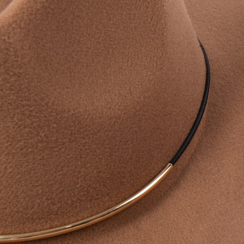 Women's gold hoop detail suede cowboy hat