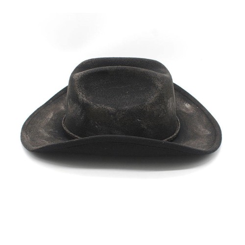 Distressed wide brim comfortable women's cowboy hat