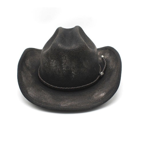 Distressed wide brim comfortable women's cowboy hat