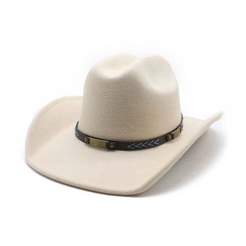 Women's curved wide brim suede cowboy hat