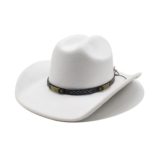 Women's curved wide brim suede cowboy hat