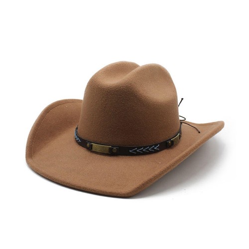 Women's curved wide brim suede cowboy hat