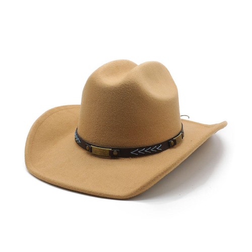 Women's curved wide brim suede cowboy hat