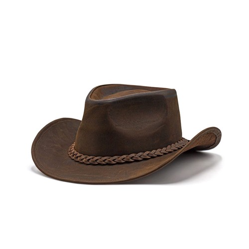 Retro waterproof women's genuine leather cowboy hat