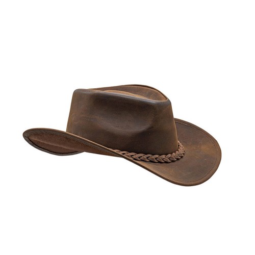 Retro waterproof women's genuine leather cowboy hat