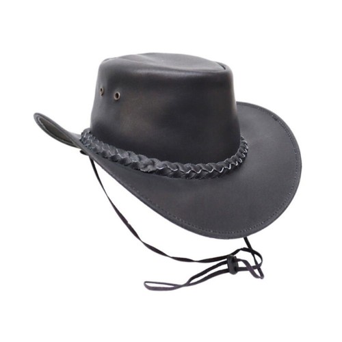 Vintage wide brim leather women's cowboy hat