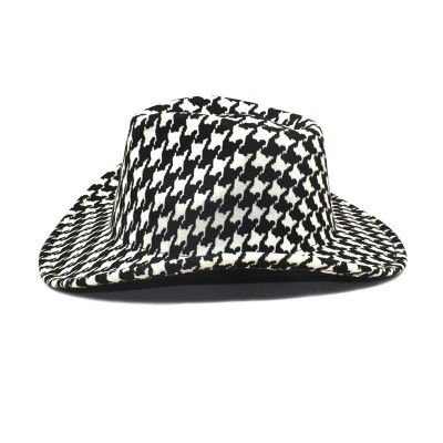 New fashion houndstooth women's cowboy hat