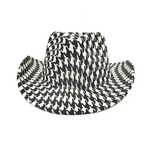 New fashion houndstooth women's cowboy hat