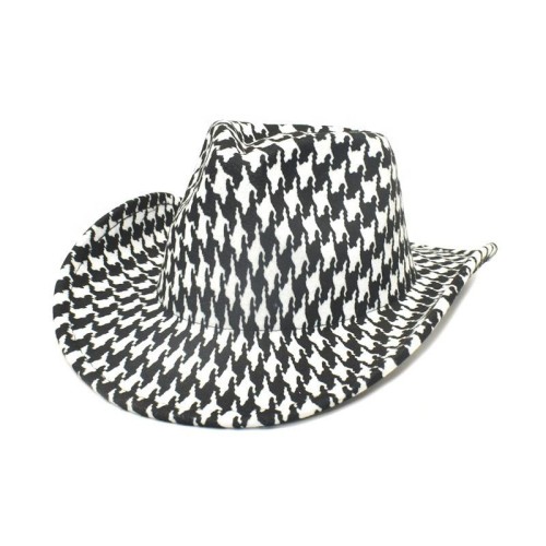 New fashion houndstooth women's cowboy hat