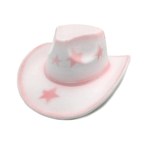 Star print fashion women's suede cowboy hat