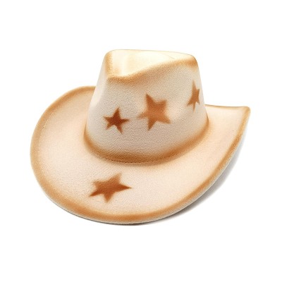 Star print fashion women's suede cowboy hat