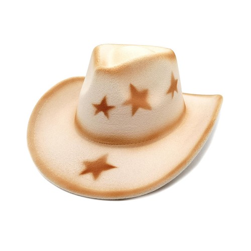Star print fashion women's suede cowboy hat