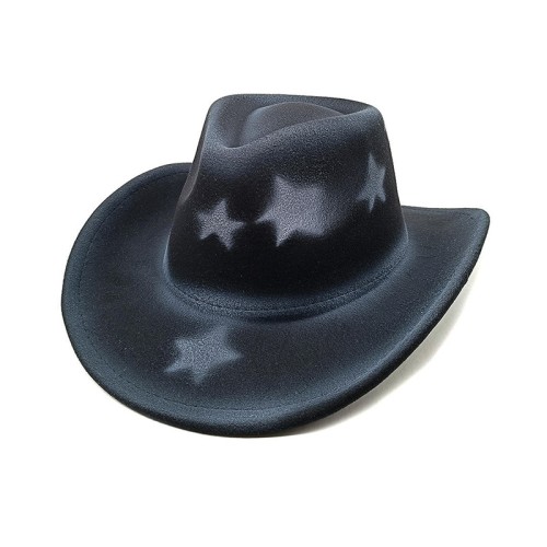 Star print fashion women's suede cowboy hat