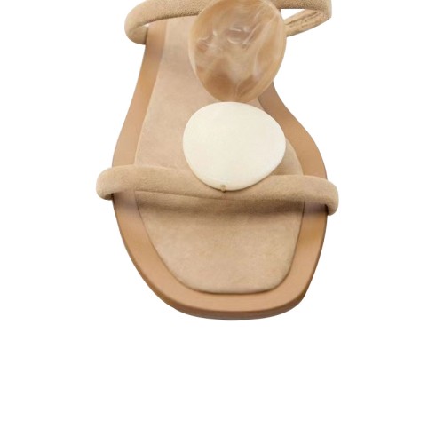 Fashion breathable stone beads ladies flat slippers