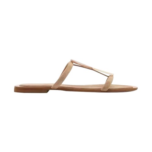 Fashion breathable stone beads ladies flat slippers