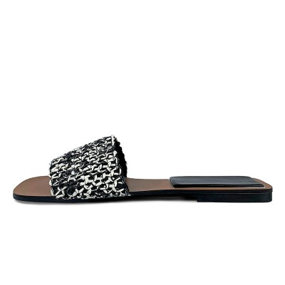 Lightweight hemp rope braided women's flat slippers